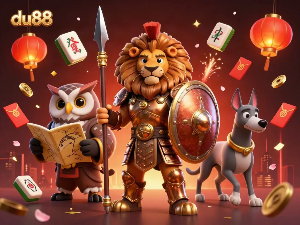 Experience thrilling gameplay at du88 with our dynamic casino-themed 3D illustration showing exciting gaming elements.