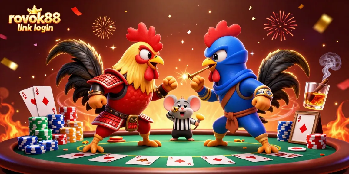 Experience vibrant gameplay with rokok88 link login in a dynamic fighting scenario featuring roosters.