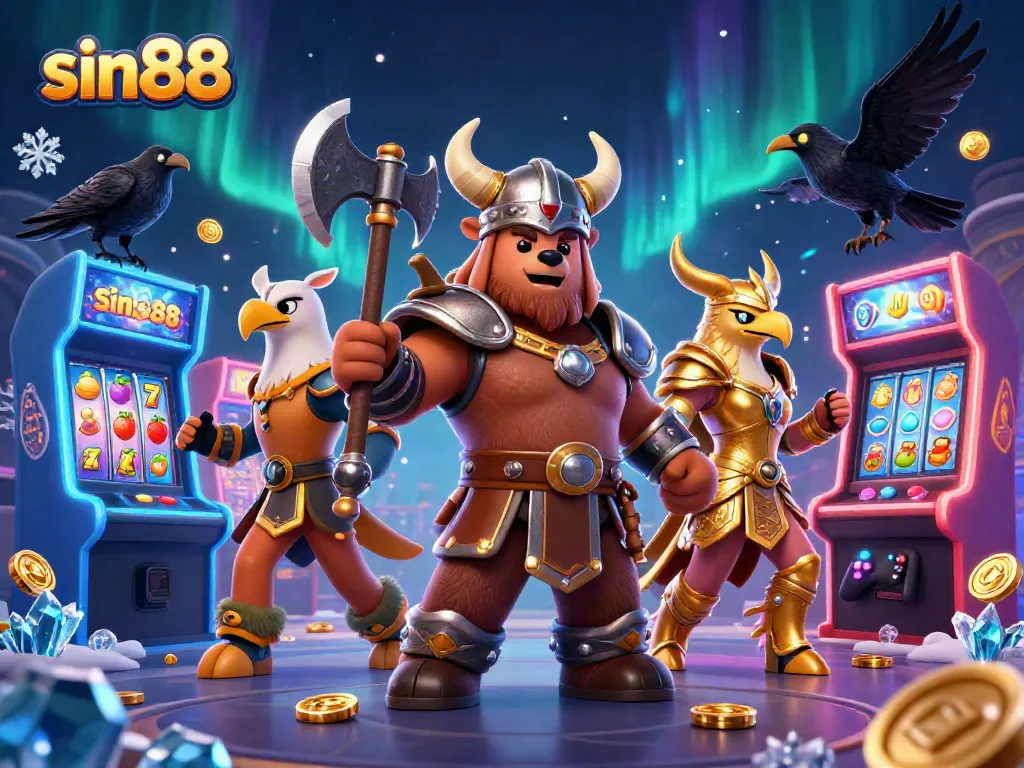 Engage in thrilling slot adventures at sin88 with an exciting 3D casino illustrated scene
