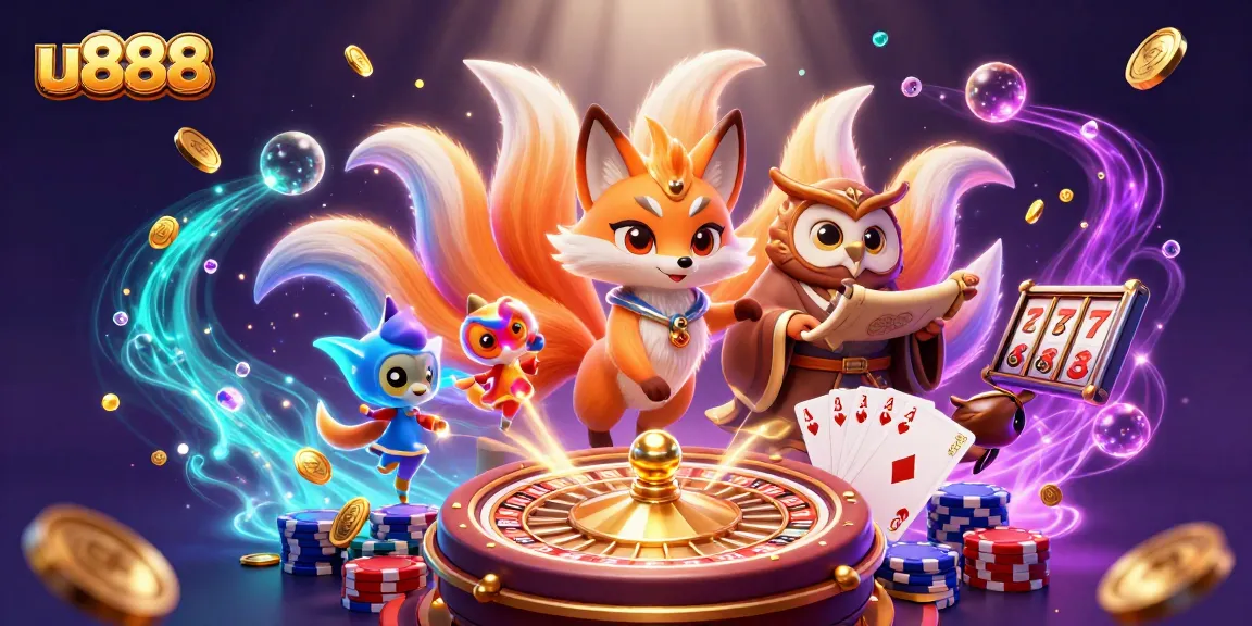 Immerse in the vibrant world of u888 online gaming with dazzling characters and dynamic casino elements.