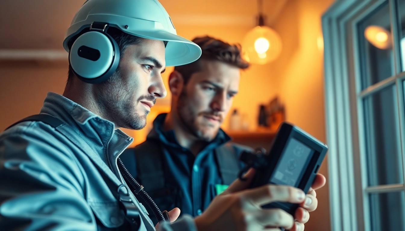 Leak Detection Specialist expertly analyzing a leak using high-tech equipment in a home setting.