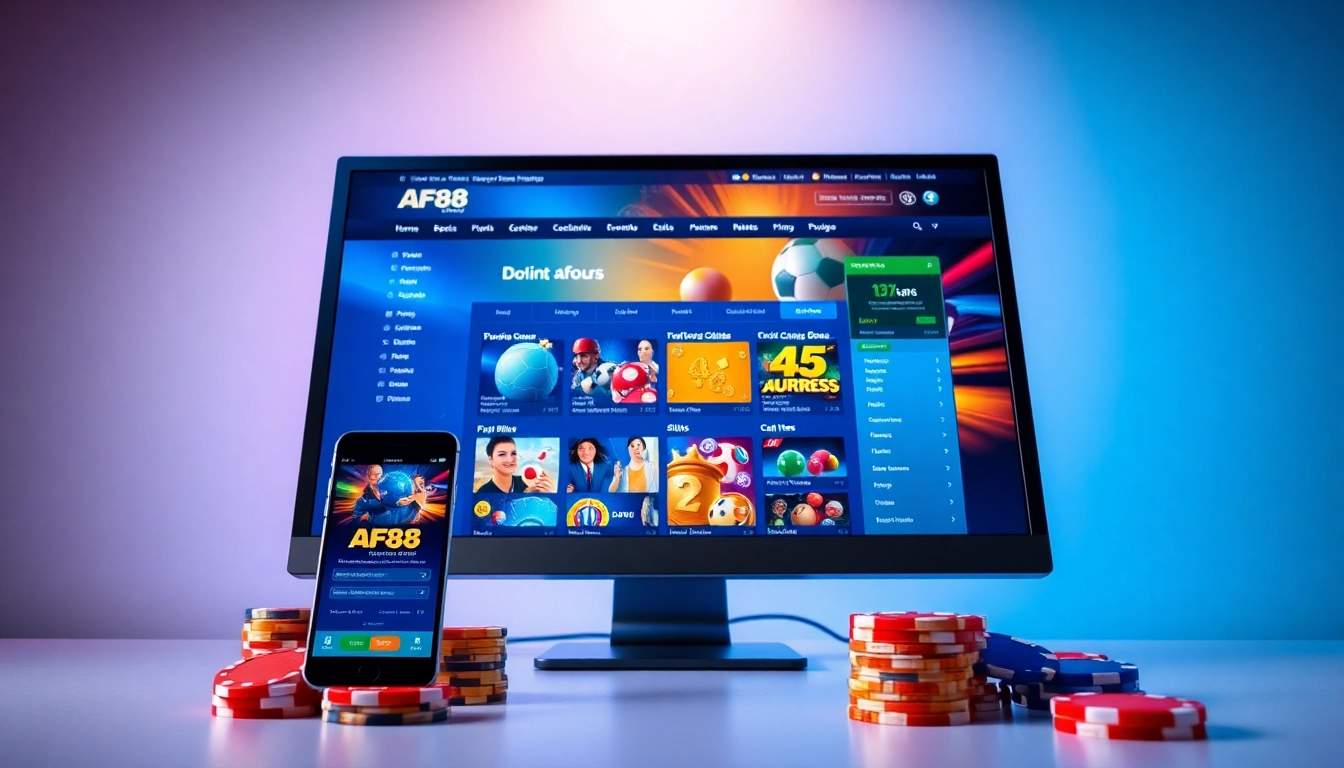 Engaging interface of af88.com showcasing online gambling options for an immersive user experience.