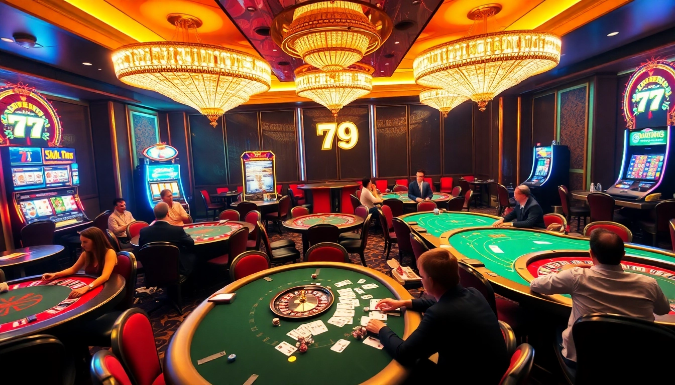 Engaging scene of players at a casino table, highlighting the excitement of 79king 79 gaming experience.