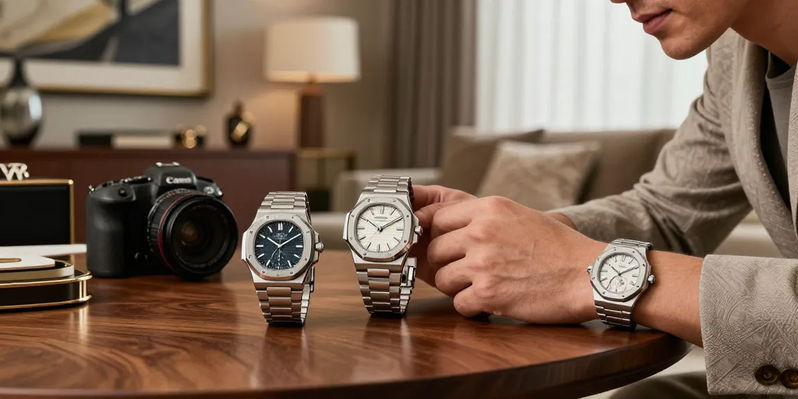 Exquisite display of clone watches highlighting luxury replicas in a stylish setting
