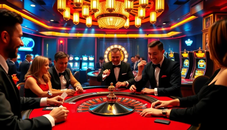 Experience the thrill of game bài đổi thưởng with dynamic players at vibrant casino tables.