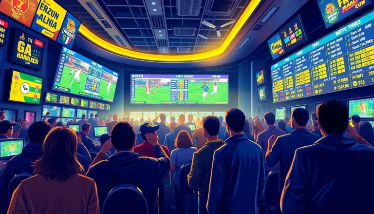 Experience the thrilling action of sports betting at https://ii69vn.com/ with vibrant betting displays and engaged fans.