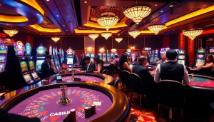 Players enjoying high-stakes games at a luxurious casino featuring https://188bet88.co/ for an electrifying gambling experience.