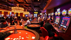 MGA casino ambiance featuring exciting poker, roulette, and vibrant slot machines.