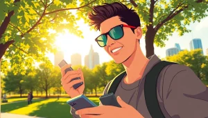 Stylish person enjoying outdoor activity with Ray Ban Meta glasses.