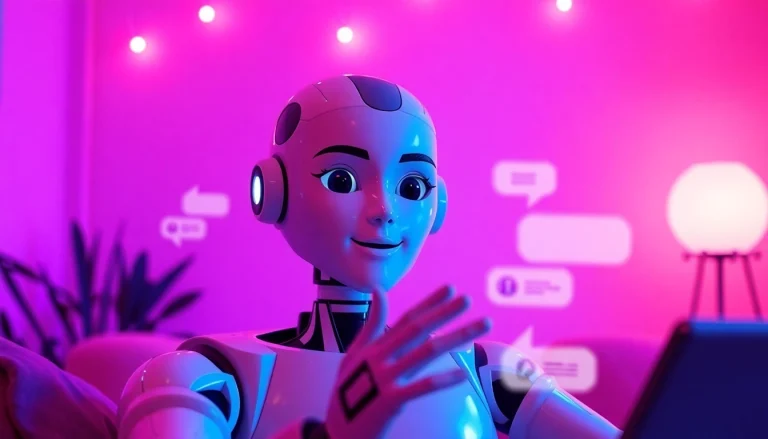 Engaging AI sex chat with a vibrant digital avatar in a cozy virtual environment.