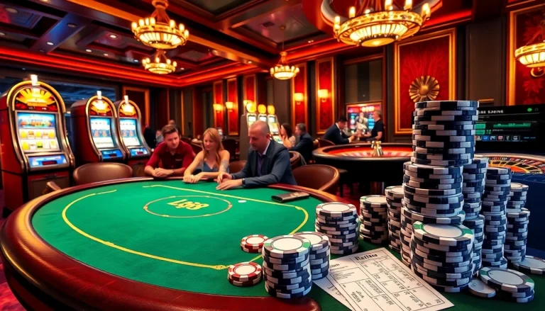 Feel the thrill at casino uu88 with players enjoying vibrant poker games and exciting slot machines.