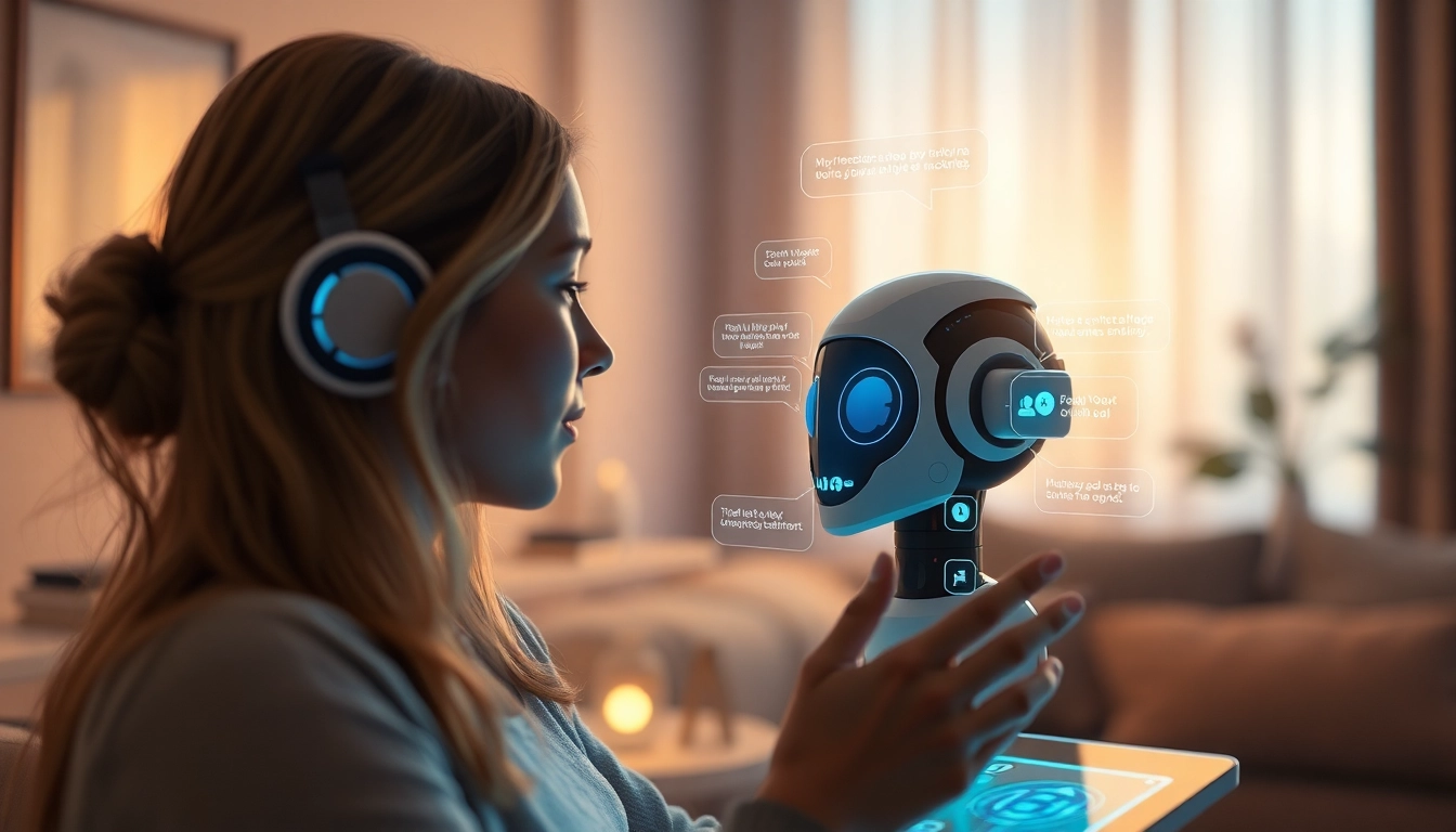Engaging AI sex chat experience with a friendly digital interface and interactive character.
