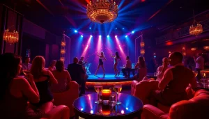 Energetic nightlife scene at Club sxm with luxurious atmosphere and captivating performances.