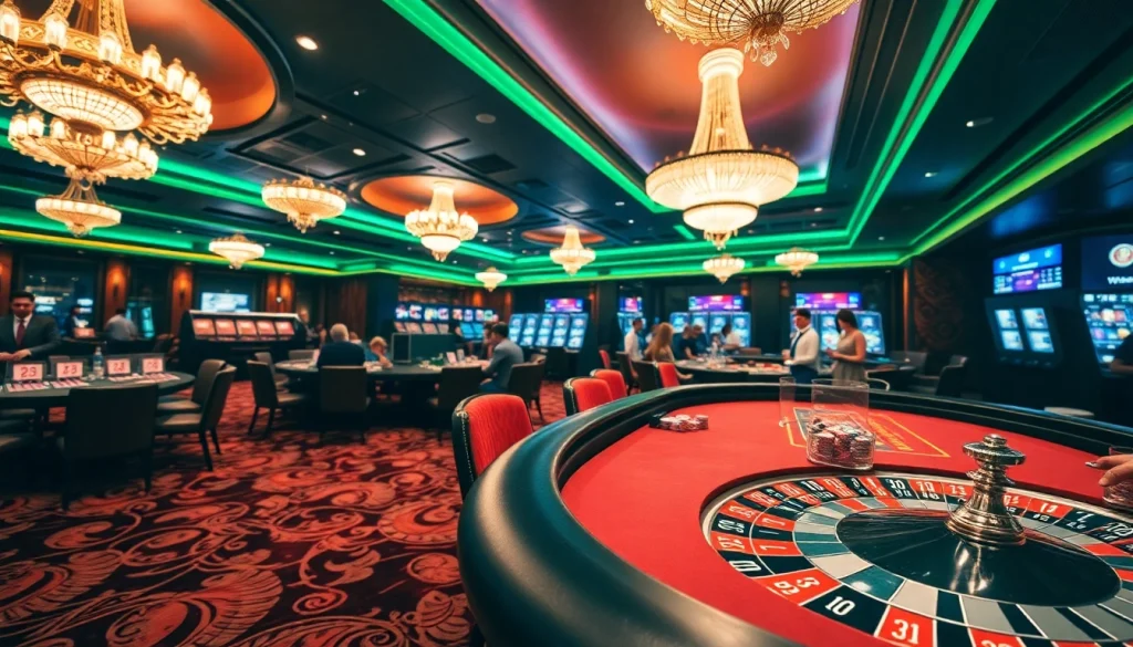Engaging scene of GG88 casino excitement with vibrant poker gameplay and roulette.