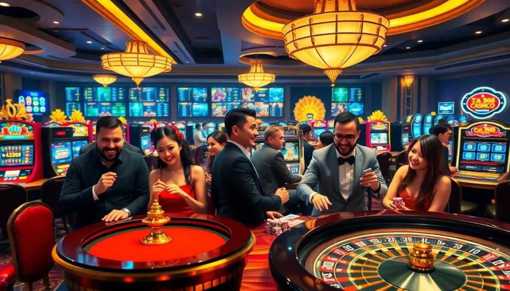Players engaging in thrilling games at ta88 online casino, showcasing professionalism and excitement.