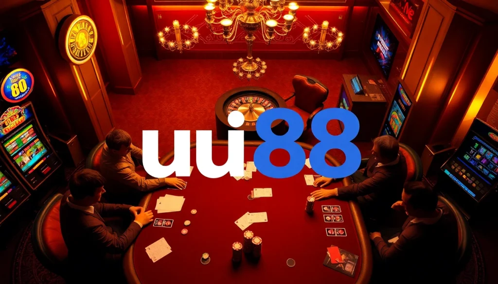 Experience high-stakes gambling excitement at uu88 casino with luxury tables and slots.