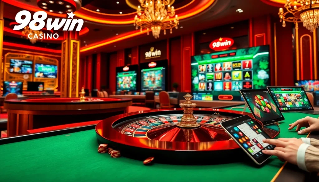 Experience thrilling gameplay at 98win's online casino with vibrant tables and engaging games.