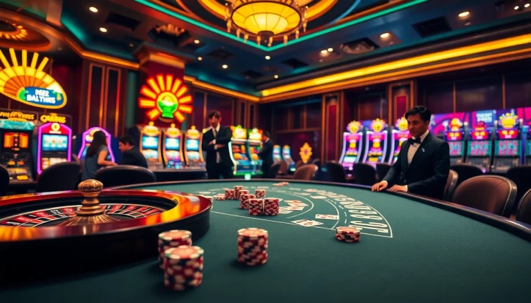 Join the winning excitement at https://hello88k.blog with a vibrant casino scene featuring poker and roulette.