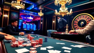 A thrilling poker game scene at ffgg88.com showcasing vibrant chips and cards.