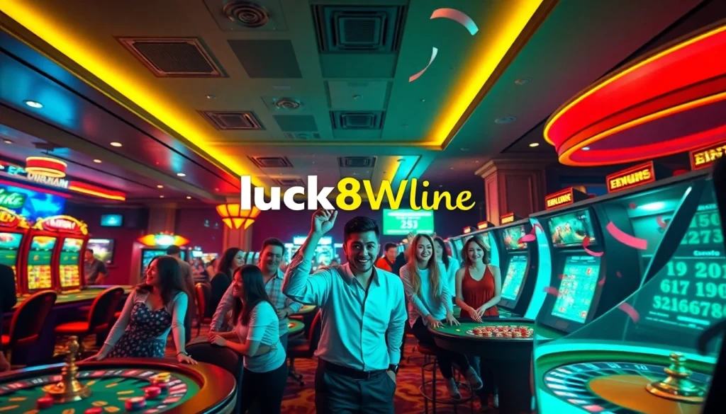 Experience the vibrant and exciting atmosphere of luck8win.live, a leading online gambling platform.
