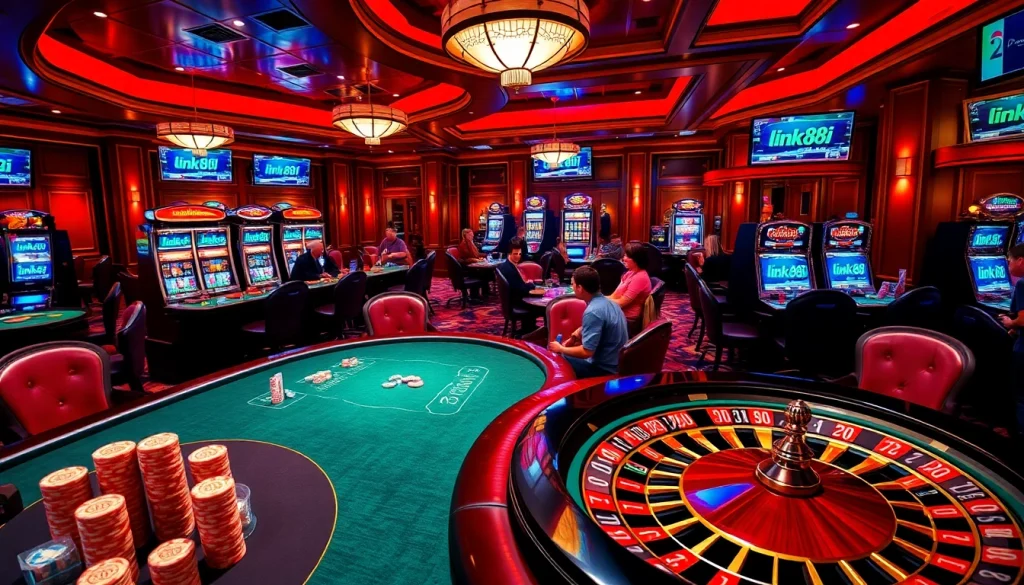 Experience the thrill of the link 88i gaming world with vibrant casino action and luxurious elements.