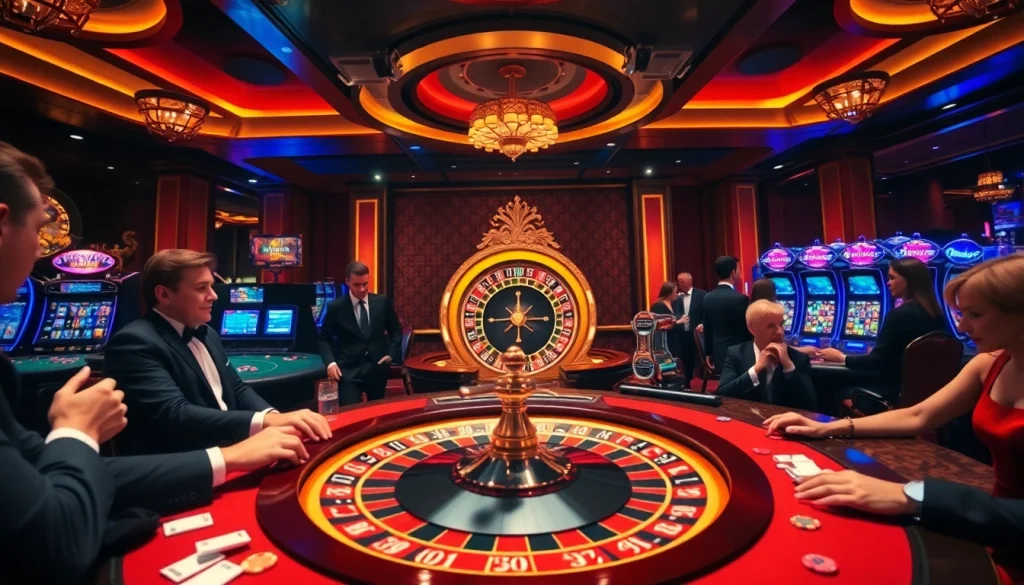 Experience the excitement at hay.win's luxurious casino, featuring roulette and poker tables.