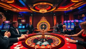 Experience the excitement at hay.win's luxurious casino, featuring roulette and poker tables.