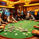 Experience the thrill of xin88 with players engaging at a vibrant casino table, showcasing excitement.