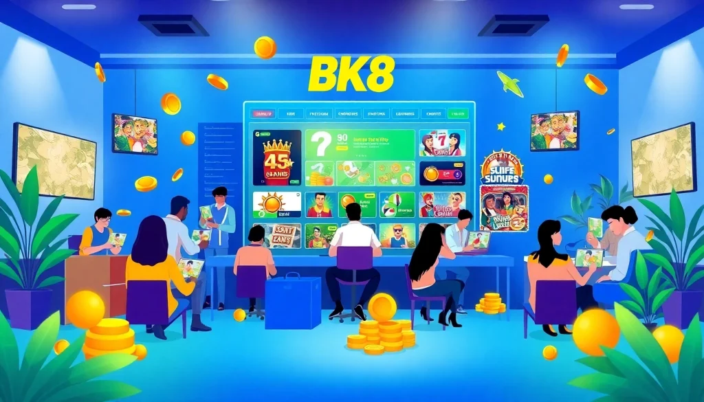 Engaging online betting environment highlighting bk860s.com with diverse players and games.