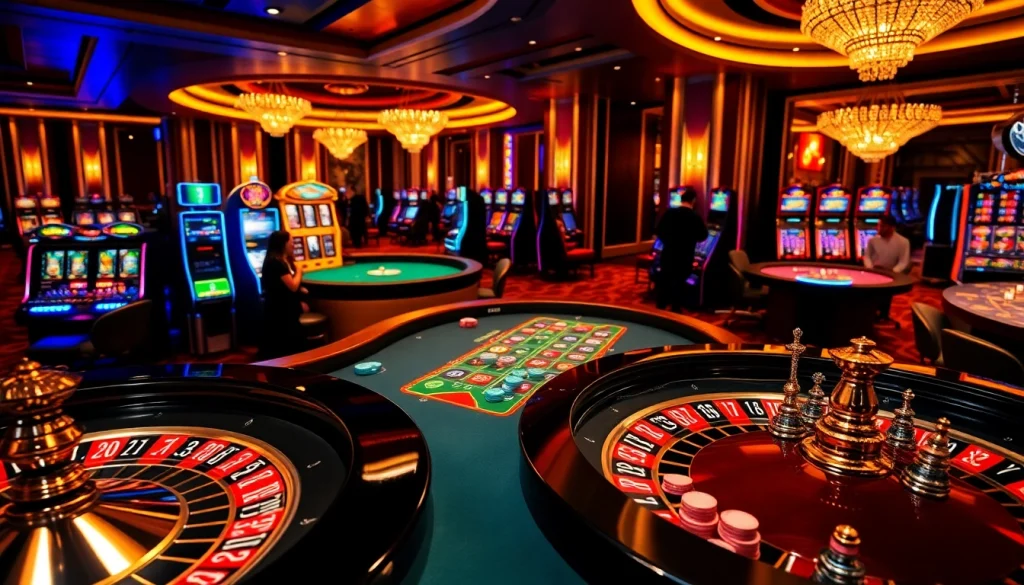Engage in thrilling gameplay at rikvip.gb.net with a lively casino atmosphere showcasing poker and roulette.