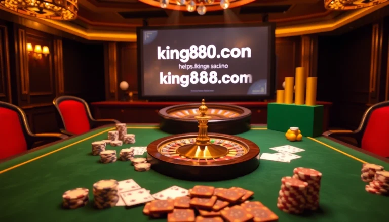 Vibrant casino scene featuring luxury gambling elements with a focus on https://king88sa.com/ experience.