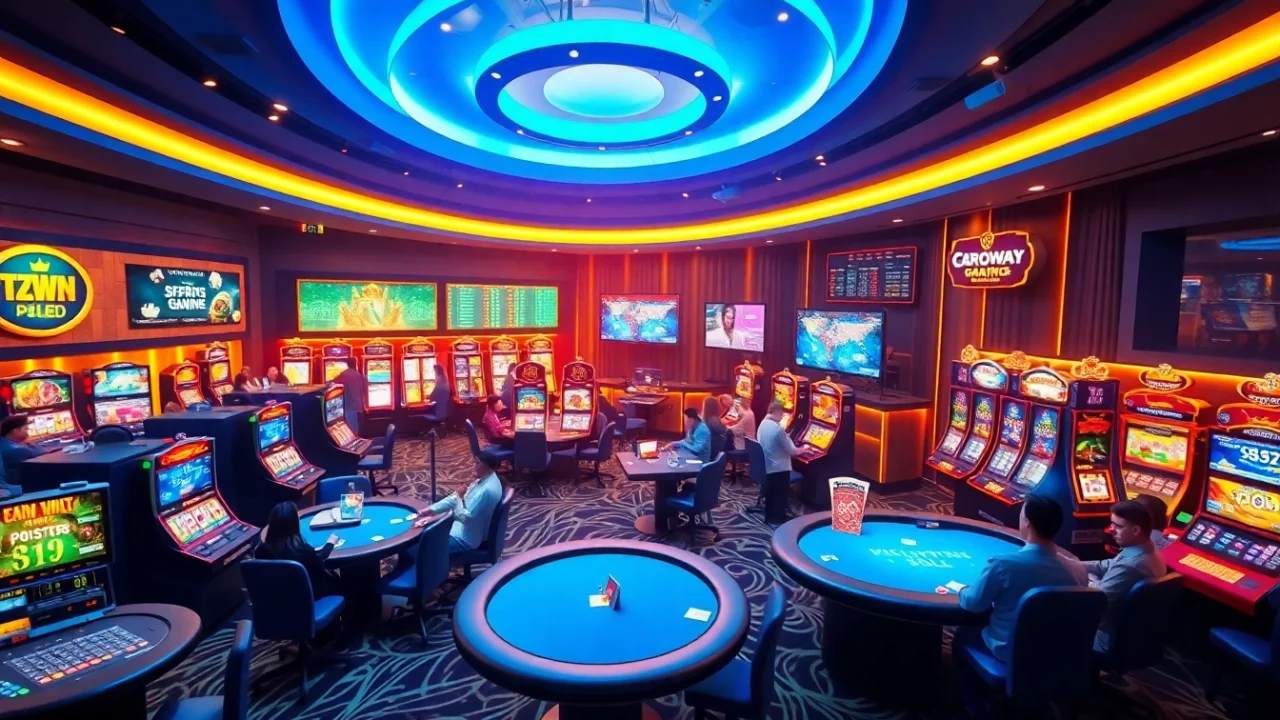 Luckywin.name immersive online casino experience featuring vibrant gaming atmosphere and engaging players.