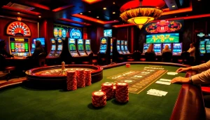 Players enjoy a thrilling game at ww88 poker table with roulette and modern slots.