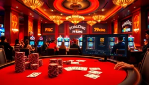 Experience thrilling gameplay and casino excitement at 79King with vibrant poker chips and cards.