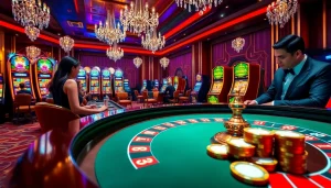 Exciting gameplay with roulette and poker at https://sunwin.builders/, showcasing vibrant casino atmosphere.