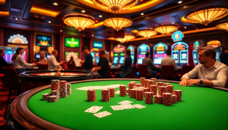 Experience the thrill of go88 live gaming at an elegant casino table with vibrant action.