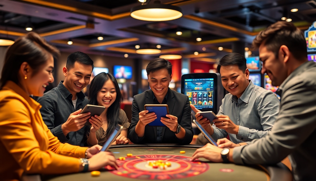 Engaging online betting experience at tk88win.live showcasing diverse players enjoying casino games.
