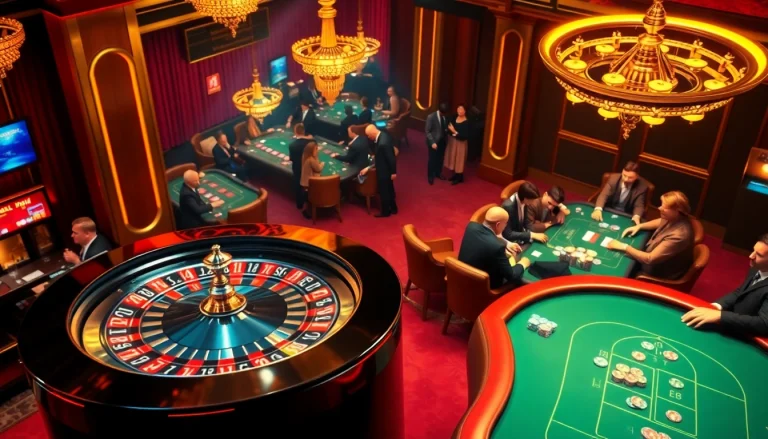 Enjoy the thrills of af88 casino games with players engaged at roulette and poker tables.