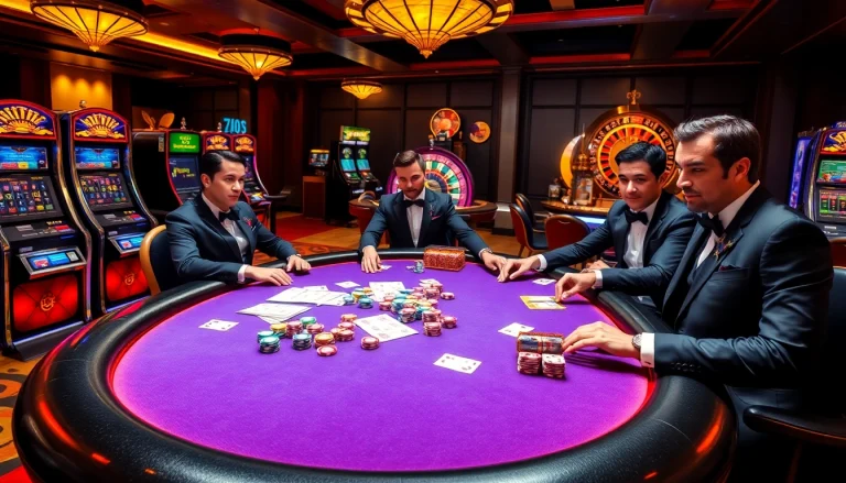 Experience the thrill of 22jl gaming with vibrant casino visuals and striking poker action.