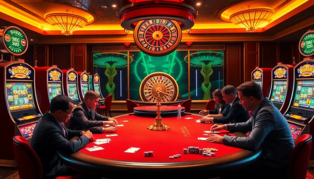 Experience the thrill at MM88 with a high-stakes poker table featured in this captivating casino scene.