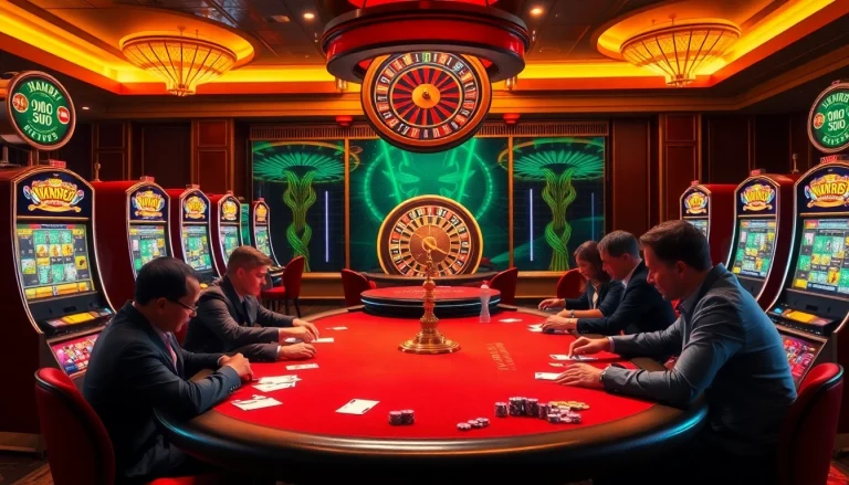 Experience the thrill at MM88 with a high-stakes poker table featured in this captivating casino scene.