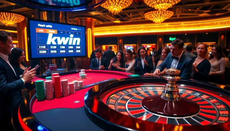 Kwin gambling excitement illustrated by an engaging roulette table scene.