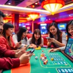 Exciting players engaging in Tài Xỉu Online, showcasing vibrant digital casino action.