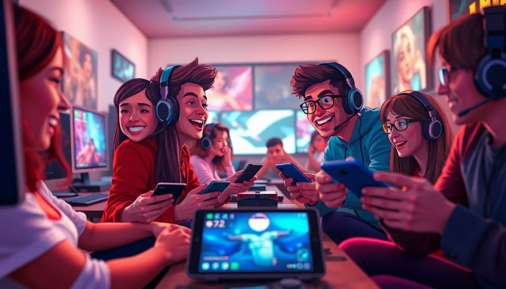 Players enjoying immersive XXX games in a vibrant gaming space.