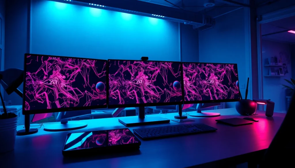 AI NSFW image generation showcased in a modern digital workspace