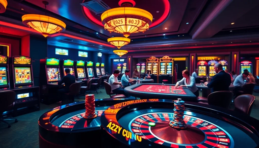 Exciting casino scene featuring players at the roulette table; kjc.ac highlights vibrant gambling experience.