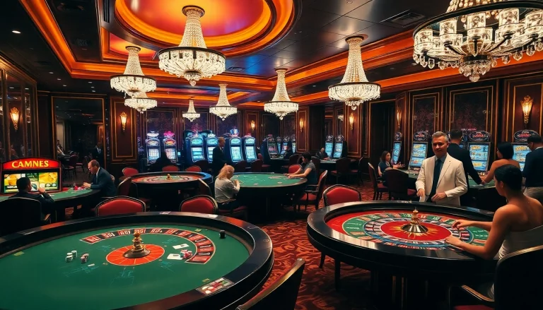 Experience the thrill of gambling at https://5mbcr.com/ with engaging players at a luxurious casino table.
