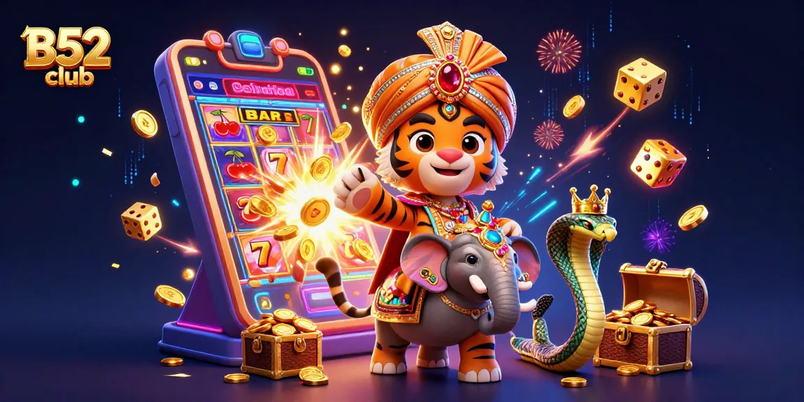 B52 club immerses players in thrilling slot gaming with a vibrant jackpot scene featuring alluring characters.