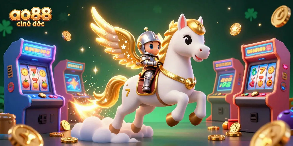Experience ao88 chính thức with captivating 3D elements, slot machines, and dazzling gaming icons.